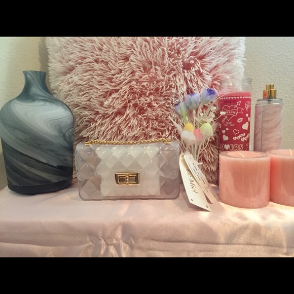 2 cross body purse bag clear and purple - Picture 3 of 6